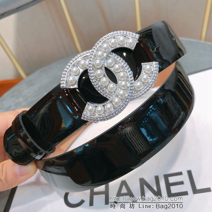 CHANEL香奈兒 18新款 30mm精品 進口皮漆皮面料 樹膏底妖帶 網紅同款腰帶  xfp1165